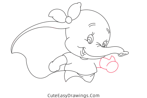 how to draw dumbo - www.cuteeasydrawings.com