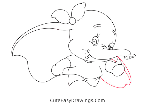 how to draw dumbo - www.cuteeasydrawings.com