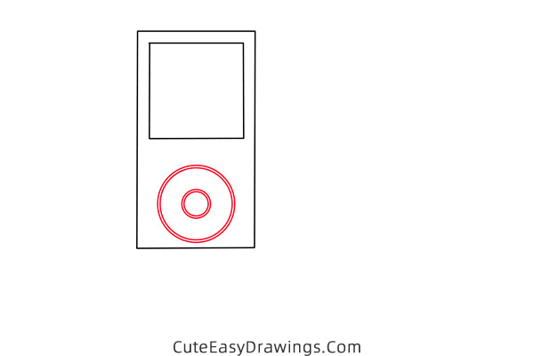 how to draw a music player - www.cuteeasydrawings.com