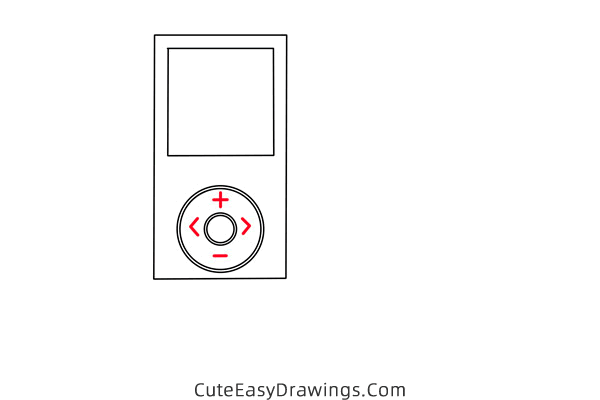 how to draw a music player - www.cuteeasydrawings.com