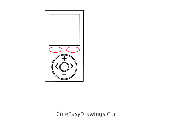 how to draw a music player - www.cuteeasydrawings.com