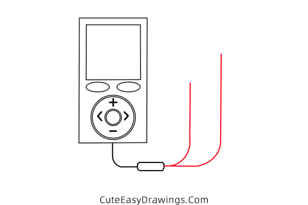 how to draw a music player - www.cuteeasydrawings.com