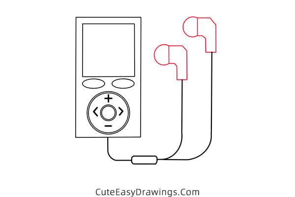 how to draw a music player - www.cuteeasydrawings.com