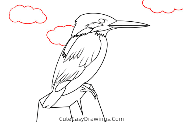 how to draw a kingfisher easy - www.cuteeasydrawings.com