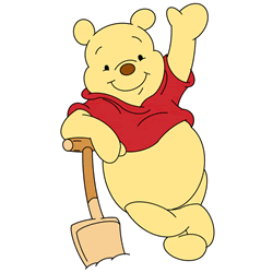 How to Draw Pooh Bear with a Shovel Step by Step