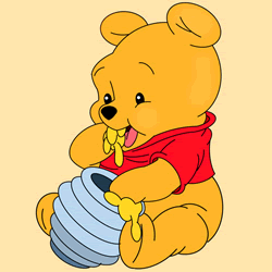 How to Draw Pooh Bear with Honey Step by Step