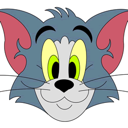 How to Draw Tom Face from Tom and Jerry Step by Step