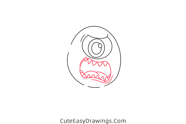 how to draw mike wazowski from monsters inc - www.cuteeasydrawings.com