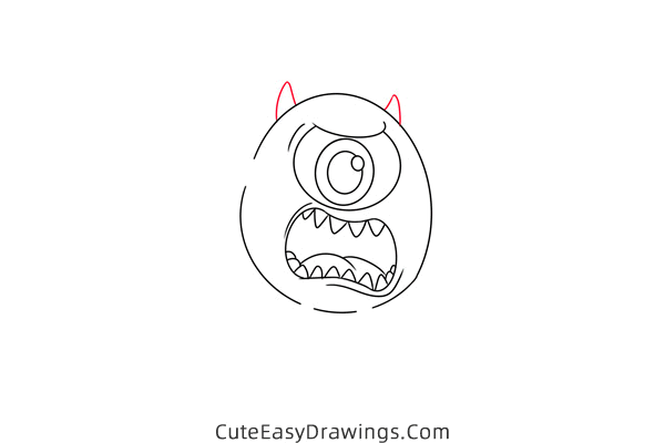 how to draw mike wazowski from monsters inc - www.cuteeasydrawings.com