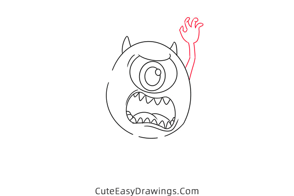 how to draw mike wazowski from monsters inc - www.cuteeasydrawings.com