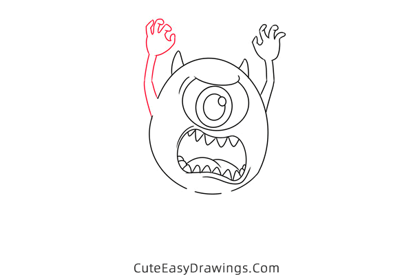 how to draw mike wazowski from monsters inc - www.cuteeasydrawings.com