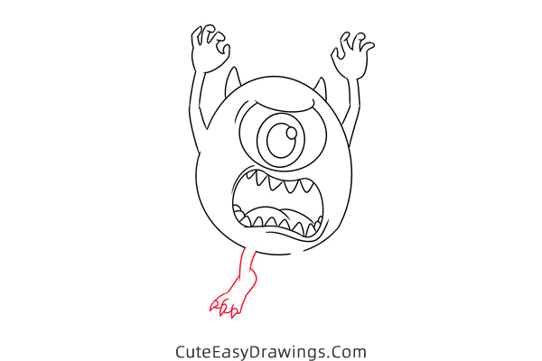 how to draw mike wazowski from monsters inc - www.cuteeasydrawings.com