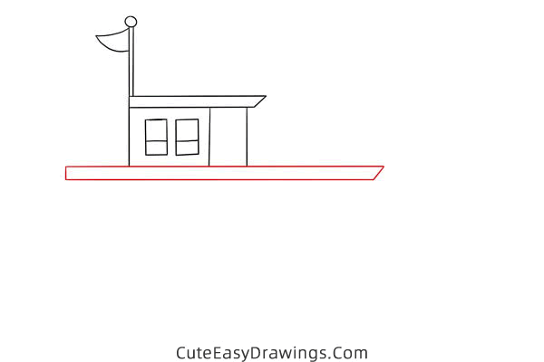 how to draw a boat - www.cuteeasydrawings.com