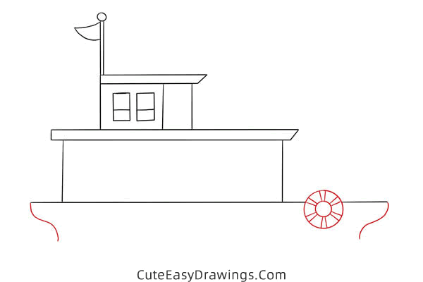 how to draw a boat - www.cuteeasydrawings.com