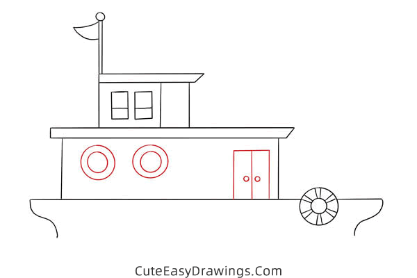 how to draw a boat - www.cuteeasydrawings.com