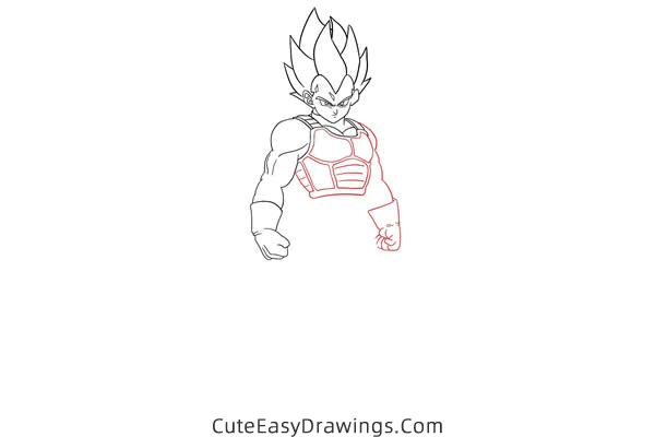 how to draw vegeta from dragon ball - www.cuteeasydrawings.com