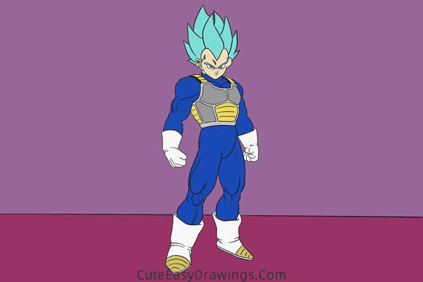 how to draw vegeta from dragon ball - www.cuteeasydrawings.com