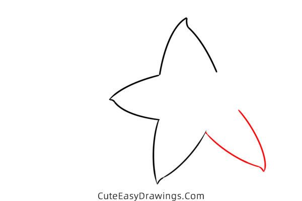 how to draw a cute starfish - www.cuteeasydrawings.com