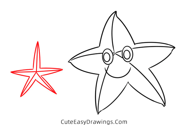 how to draw a cute starfish - www.cuteeasydrawings.com