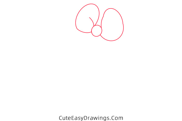 how to draw baby minnie mouse - www.cuteeasydrawings.com