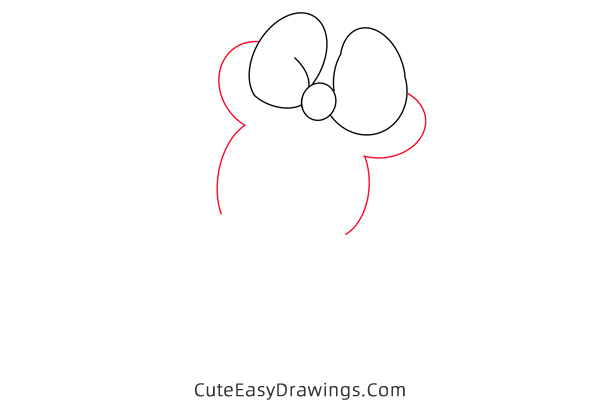 how to draw baby minnie mouse - www.cuteeasydrawings.com