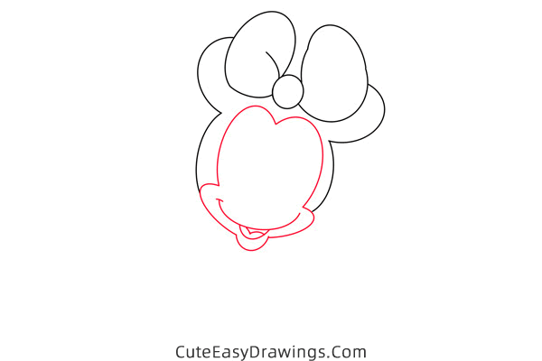 how to draw baby minnie mouse - www.cuteeasydrawings.com