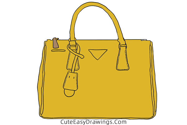 how to draw a ladies handbag - www.cuteeasydrawings.com