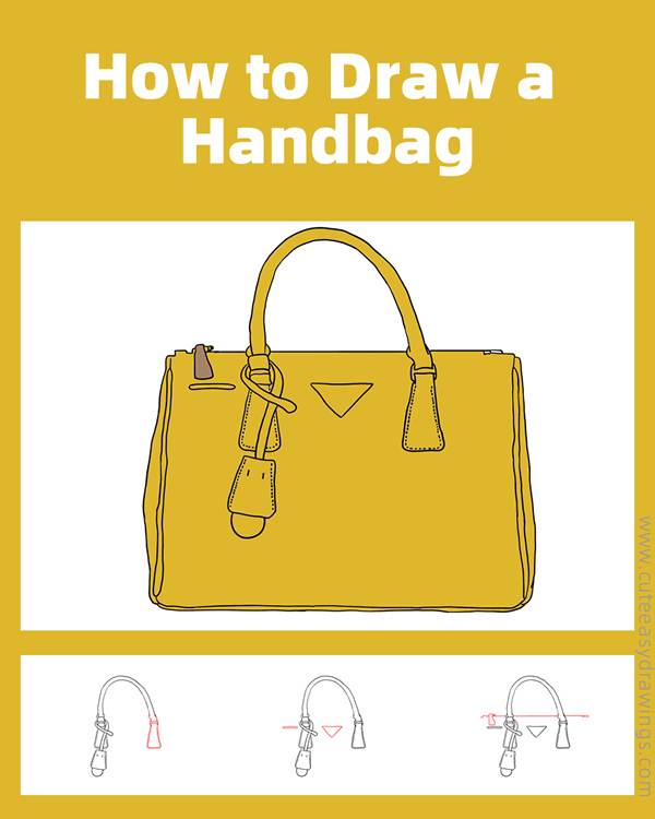 how to draw a ladies handbag - www.cuteeasydrawings.com