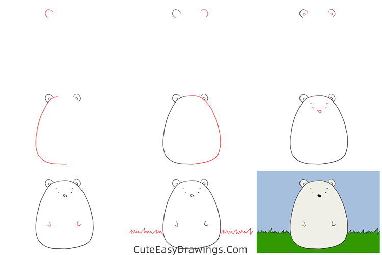 how to draw a cute bear - www.cuteeasydrawings.com