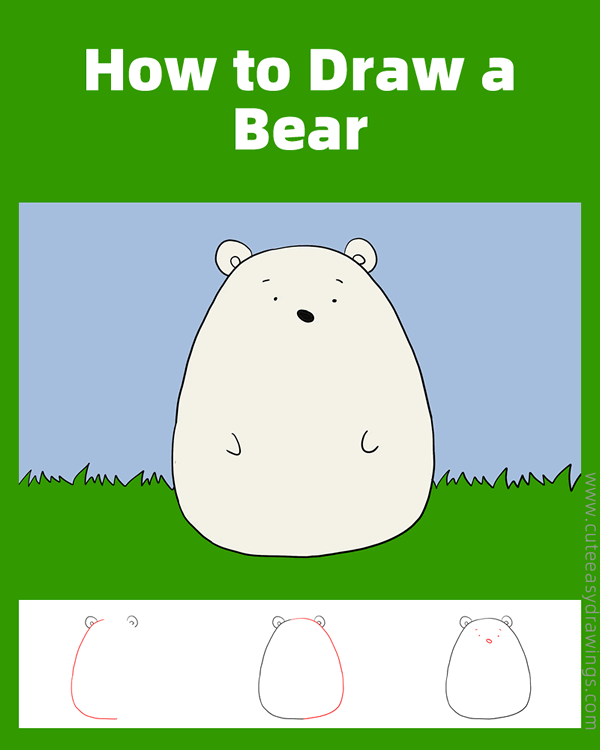 how to draw a cute bear - www.cuteeasydrawings.com