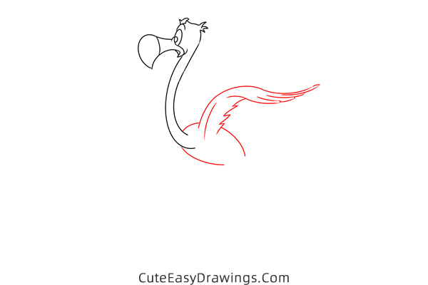 how to draw flamingos from alice in wonderland - www.cuteeasydrawings.com