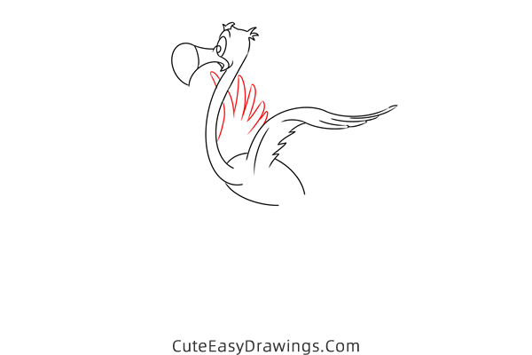 how to draw flamingos from alice in wonderland - www.cuteeasydrawings.com