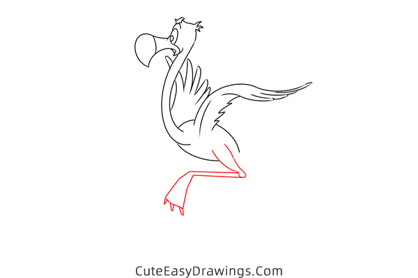 how to draw flamingos from alice in wonderland - www.cuteeasydrawings.com