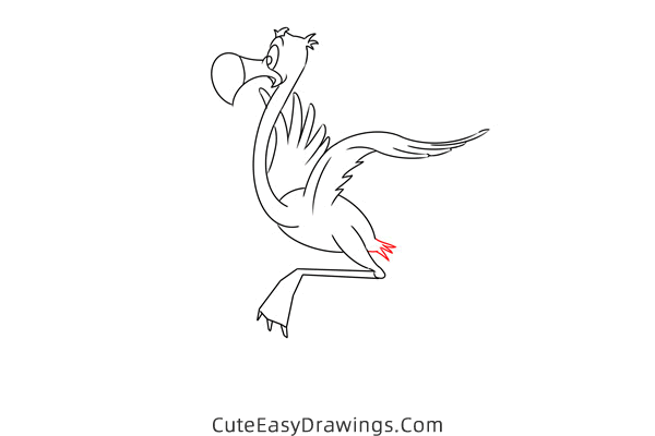 how to draw flamingos from alice in wonderland - www.cuteeasydrawings.com