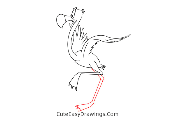 how to draw flamingos from alice in wonderland - www.cuteeasydrawings.com