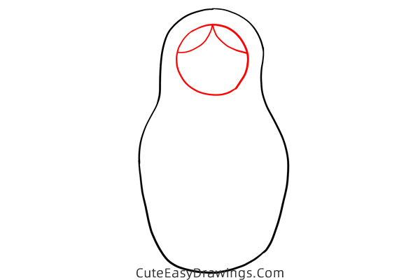 how to draw a russian nesting doll - www.cuteeasydrawings.com