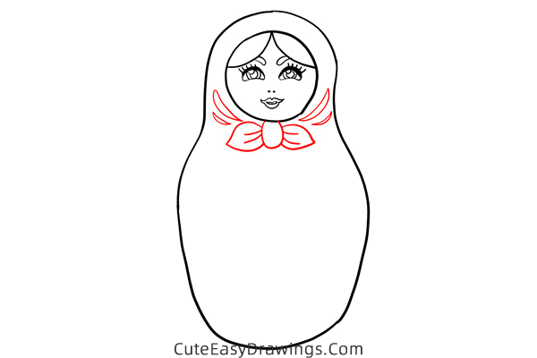 how to draw a russian nesting doll - www.cuteeasydrawings.com