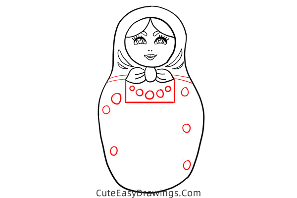 how to draw a russian nesting doll - www.cuteeasydrawings.com