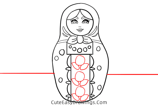 how to draw a russian nesting doll - www.cuteeasydrawings.com