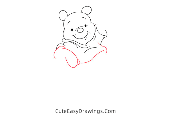 how to draw pooh bear with a shovel - www.cuteeasydrawings.com