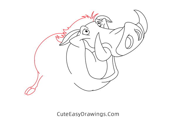 how to draw pumbaa from the lion king - www.cuteeasydrawings.com