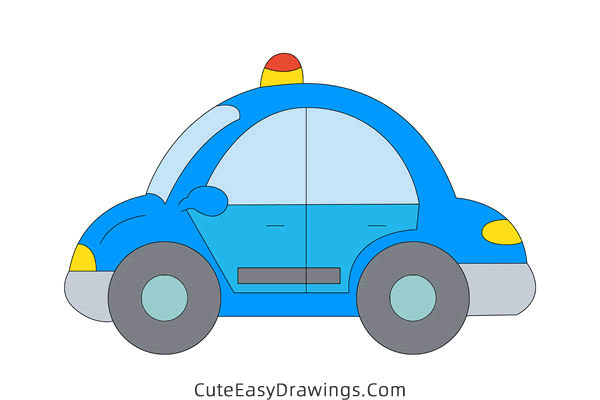 how to draw a police car - www.cuteeasydrawings.com