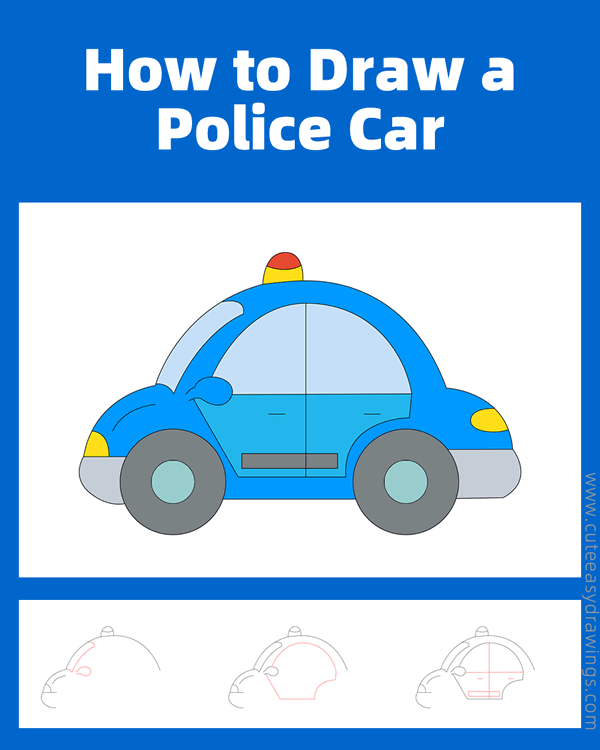 how to draw a police car - www.cuteeasydrawings.com