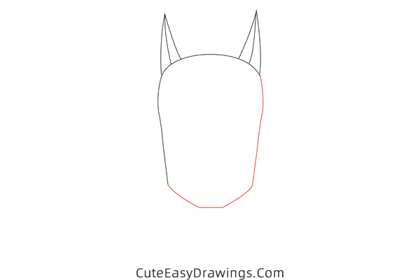 how to draw batman face - www.cuteeasydrawings.com