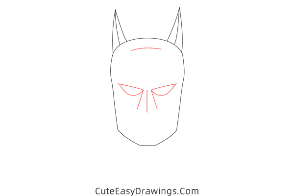 how to draw batman face - www.cuteeasydrawings.com