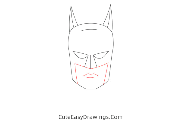 how to draw batman face - www.cuteeasydrawings.com