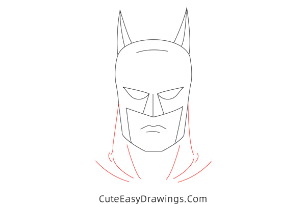 how to draw batman face - www.cuteeasydrawings.com