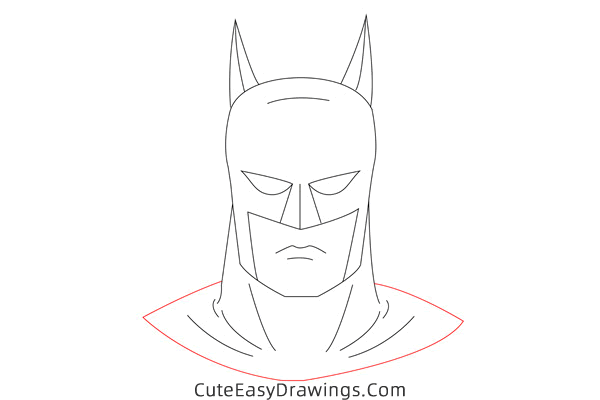 how to draw batman face - www.cuteeasydrawings.com