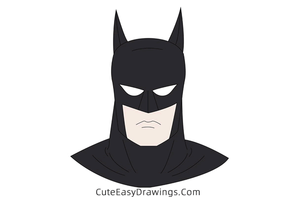 how to draw batman face - www.cuteeasydrawings.com