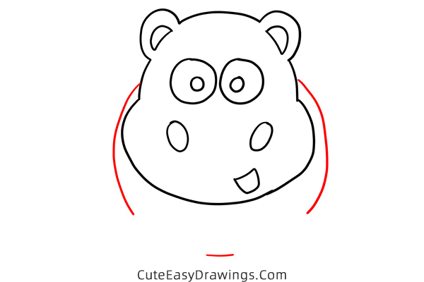 how to draw a baby hippo - www.cuteeasydrawings.com